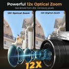75MP Fotocamera Digitale 4K per Fotografia, Zoom Ottico 12X, Schermo Ribaltabile 180°, Set Filtri 52mm Black Mist 1/4 + CPL, Treppiede per Fotocamera, Fotocamera WiFi per Video, YouTube, Kentfaith