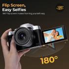 75MP Fotocamera Digitale 4K per Fotografia, Zoom Ottico 12X, Schermo Ribaltabile 180°, Set Filtri 52mm Black Mist 1/4 + CPL, Treppiede per Fotocamera, Fotocamera WiFi per Video, YouTube, Kentfaith