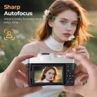 75MP Fotocamera Digitale 4K per Fotografia, Zoom Ottico 12X, Schermo Ribaltabile 180°, Set Filtri 52mm Black Mist 1/4 + CPL, Treppiede per Fotocamera, Fotocamera WiFi per Video, YouTube, Kentfaith