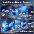 5K 75MP digitale kameraer for fotografering, 20X optisk zoom, WiFi YouTube-vloggkamera med autofokus og dobbelt linse for selfie, 4-tommers berøringsskjerm Kentfaith