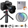 5K 75MP Fotocamera Digitale per Fotografia, Zoom Ottico 20X, Fotocamera WiFi per Vlogging su YouTube con Autofocus & Doppio Obiettivo per Selfie, Schermo Touch 4 pollici, Filtro 52mm Black Mist 1/4 + CPL, Treppiede per Fotocamera, Kentfaith