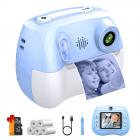 Barn Camera Instant Print Color Photo, Front Rear Dual Selfie, 1080P HD Video for 3-12, Blue, #
