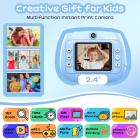 Barn Camera Instant Print Color Photo, Front Rear Dual Selfie, 1080P HD Video for 3-12, Blue, #
