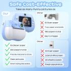 Barn Camera Instant Print Color Photo, Front Rear Dual Selfie, 1080P HD Video for 3-12, Blue, #
