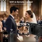 6K Video Camera Camcorder 64MP Photos, Built-in WiFi, 4in Flip Touchscreen, IR Night Vision, Mic & 64GB Card Included, for Vlogging, Filmmaking, Kentfaith