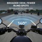 2.7K Motorcycle Dash Cam with 140° Wide Angle, Built-in WiFi, USB Power, Emergency Lock, 3 Types of Mounts, Kentfaith