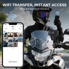 2.7K Motorcycle Dash Cam with 140° Wide Angle, Built-in WiFi, USB Power, Emergency Lock, 3 Types of Mounts, Kentfaith