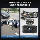 2.7K Motorcycle Dash Cam with 140° Wide Angle, Built-in WiFi, USB Power, Emergency Lock, 3 Types of Mounts, Kentfaith