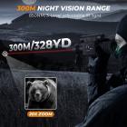 Night Vision Scope 4K Video Recording, 300m IR Night Vision Range, 5-20X Zoom with PIP Mode, Zero-Calibration Crosshair, Kentfaith
