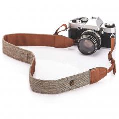Retro kamera axelremmar, justerbar nackrem Lämplig för alla SLR -kameror (Nikon Canon Sony Pentax) Classic Brown Woven
