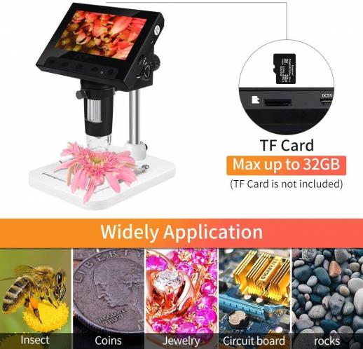 Acheter Microscope de poche 500/1000X, écran IPS de 2.0 pouces, Mini  Microscopes portables avec 8 lumière LED, Microscope numérique portatif  pour enfants