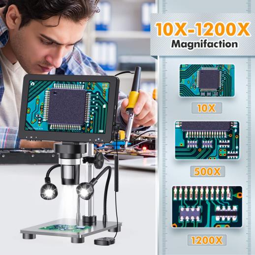 Microscope Numérique LCD Microscope Numérique USB DM9 7 1200X - K&F Concept