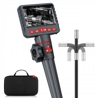 K&F Concept Caméra Endoscope 1080P HD Endoscope Industriel à Unique Lentille, Écran de 4,3", Lentille Réglable à 360°, 8 LED à Luminosité Réglable avec Carte Mémoire 32G (Câble 5m)