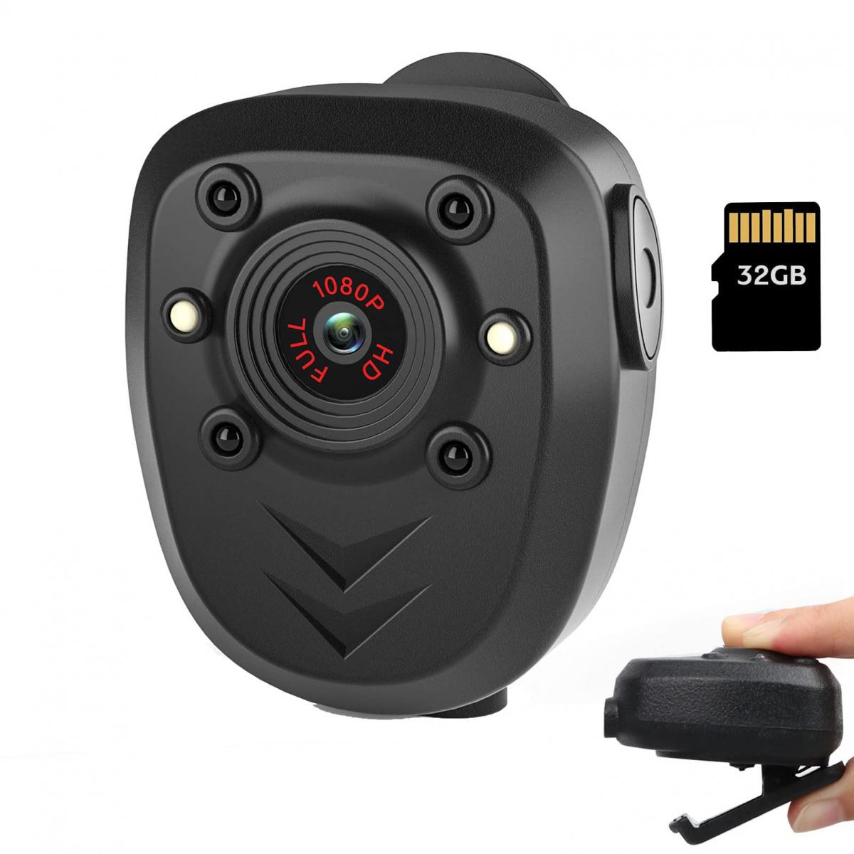 Mini caméra corporelle, caméras de poche de sécurité sans fil 1080p Motion  Webcam