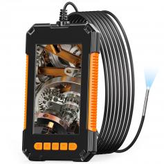 Kentfaith Endoscope Borescope Camera - 4.3 Inch 1080P, 5m/16.4ft Semi Rigid Cable, LED, Orange for Auto, Engine, Drain Inspection