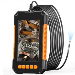 K&F Concept Industrielt endoskopikamera 3,9 mm endoskopikamera 4,3" HD-skærm 1080P slangekamera med LED-lys, halvstivt kabel til biler, motor, afløbsinspektion (3,9 mm, 10 m/32,8 fod) Orange