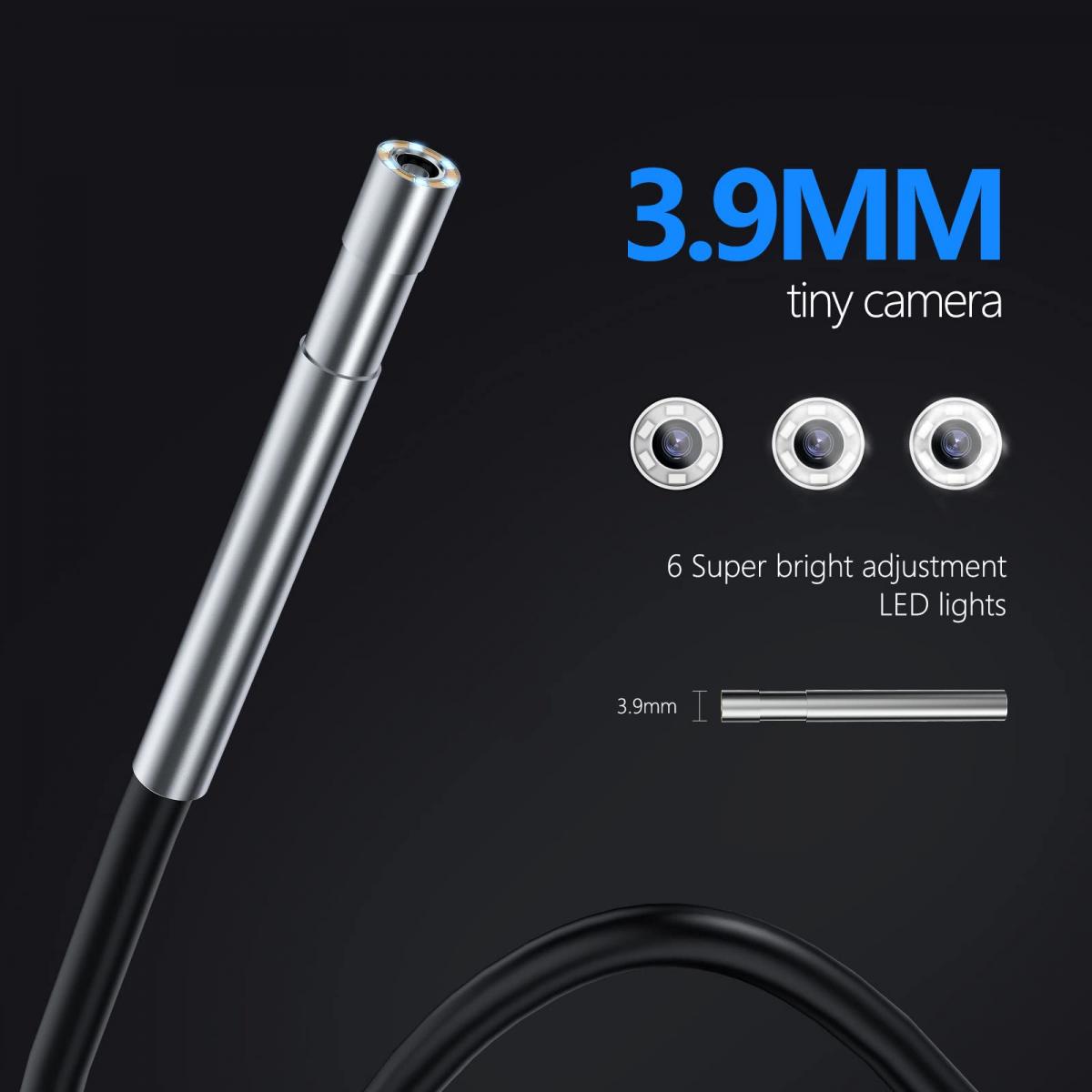 K&F Concept Industrielt endoskopikamera 3,9 mm endoskopikamera 4,3