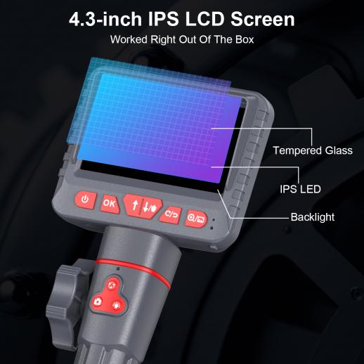 Endoscopio industrial 317231 Sonda cámara para inspección con pantalla LCD  1080P