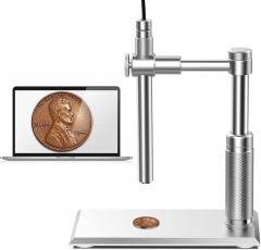 Digitale USB-Mikroskopkamera 500X-fache Vergrößerung, kann ganze Münzen anzeigen, unterstützt Foto/Video, Inspektionsendoskop mit einstellbarem LED-Licht, PC-kompatibel