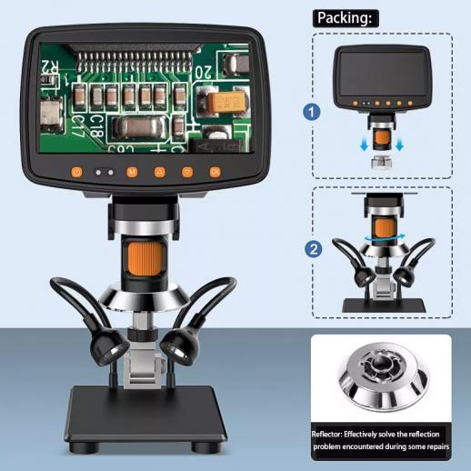 Microscope numérique sans fil, grossissement 50x-1000x, caméra de