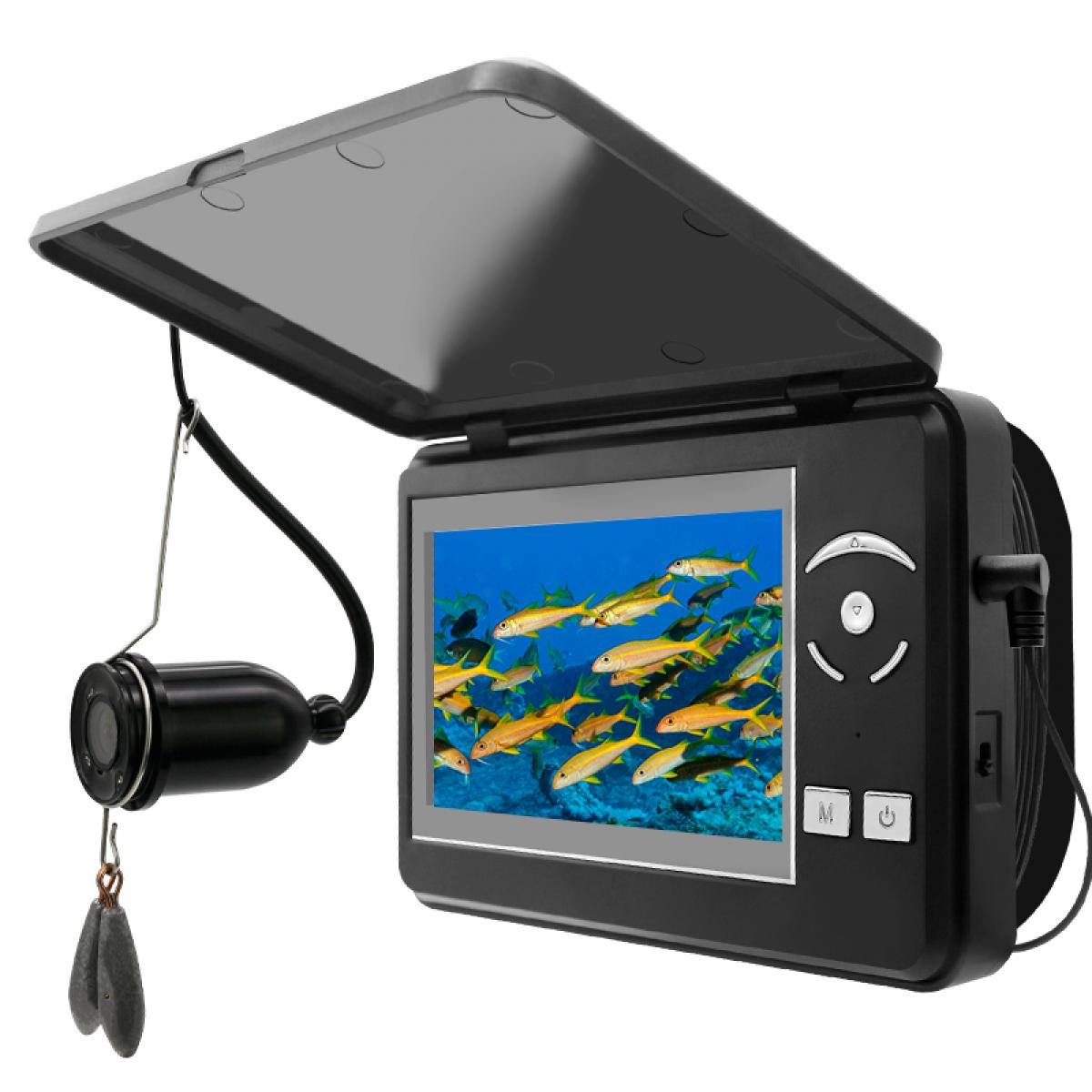 Caméra de pêche sous-marine, visionneuse de poissons portable 720P avec  écran LCD 4,3, câble de 15 m, capture/enregistrement vidéo, indicateur  barométrique, 6 lumières IR, objectif IP68 Eurogauge - K&F Concept