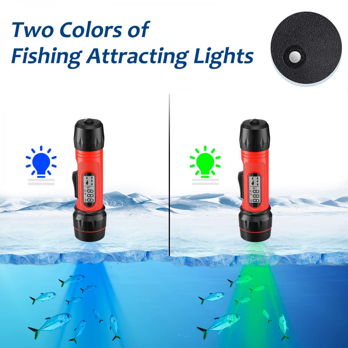 Handheld Sonar Depth Finder, Portable Ice Fishing Detector K&F Concept