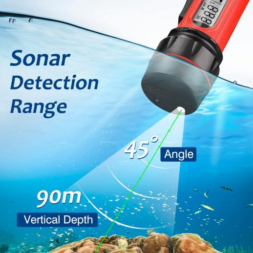 Handheld Sonar Depth Finder, Portable Ice Fishing Detector with  Temperature, Depth Sonar Sensor Fishing Detector LCD Display Handheld  Waterproof Fish