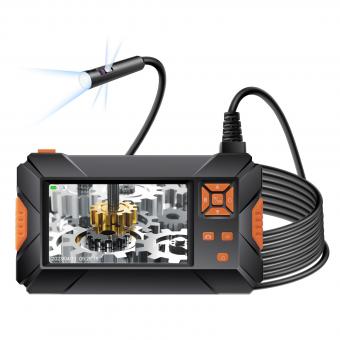 Triple Lens 4.3 Inch Screen Industrial Borescope,  Borescope Inspection Camera with 8+2 LED Lights, 1080P Sewer Camera, IP67  Drainage Camera for Car Maintenance, Pipe Inspection (32GB card) Cable length 2m/6.56ft