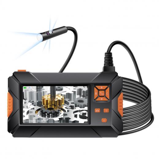 Triple Lens 4.3 Inch Screen Industrial Borescope,  Borescope Inspection Camera with 8+2 LED Lights, 1080P Sewer Camera, IP67  Drainage Camera for Car Maintenance, Pipe Inspection (32GB card) Cable length 5m/16.4ft