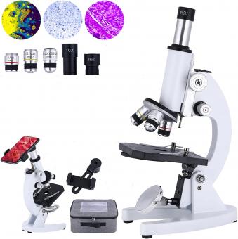 Microscope biooptique monoculaire, 40x - 5000x, microscope monocylindre de laboratoire pour les enfants débutants