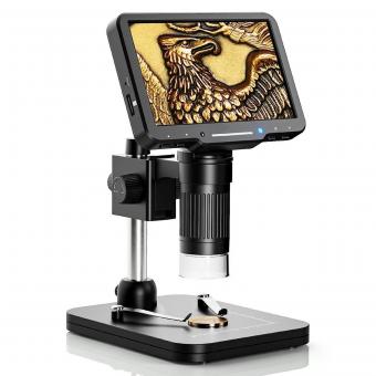 5-inch LCD digital microscope with LED light, 1080P coin magnifying glass, supporting photo/video shooting, compatible with PC and Windows/Mac