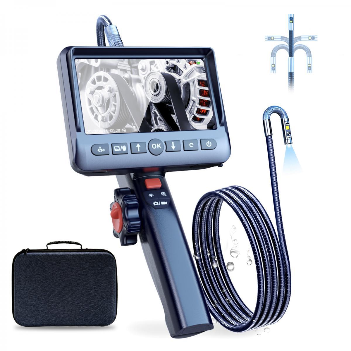 Hiacinto Camera Endoscope Articulée, Caméra d'inspection endoscopique avec  Objectif de 8,5mm, écran IPS de 5,0 Pouces, adaptée à l'inspection de  drains, Murs, Voitures et Maisons, 64GB,1,5M : : Auto et Moto