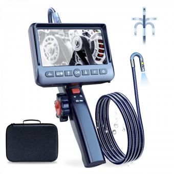 Kentfaith zwei Linsen Endoskopkamera, 5 -Zoll -Farb-IPS-Bildschirm Endoskopkamera mit Licht,1080P 8.5mm Endoskop, Wasserdichte Inspektionskamera Rohrkamera, 32G-TF-Karte (1 Meter)