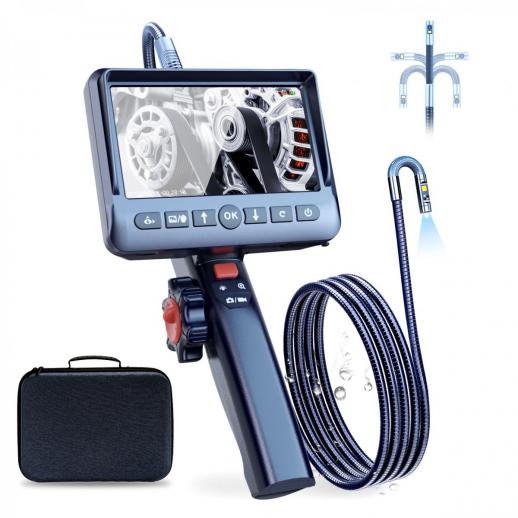 1080P Dual-Lens Endoscope,Borescope with 5 IPS Screen,5mm Ultra-Slim  Inspection Camera with 7 LED Lights,32GB Card,3500mAh Battery,Snake Camera  with