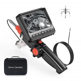 3mm Industrial Endoscope Camera with Light 180°Two-Way Articulating Borescope Inspection Camera 6.6FT Kentfaith