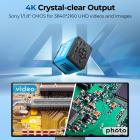 Trinokulær stereomikroskop med 4K digitalt okular, 3,5x-45x forstørrelse, 144 stk LED, 0,5x CTV-adapter, Kentfaith