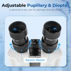 Trinokulær stereomikroskop med 4K digitalt okular, 3,5x-45x forstørrelse, 144 stk LED, 0,5x CTV-adapter, Kentfaith