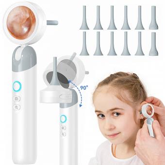 Digital Otoscope with 1.38in Screen 1080P Ear Camera 90° Foldable Inspection Head for Kids Adults Pets Kentfaith