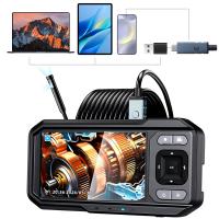 Telecamera endoscopica da ispezione a doppia lente 1920P per display 4,5 pollici/PC/telefono/tablet, cavo 5m 8 LED per tubo di scarico fognario Kentfaith Telecamera endoscopica da ispezione a doppia lente 1920P per display 4,5 pollici/PC/telefono/tablet, cavo 5m 8 LED per tubo di scarico fognario Kentfaith