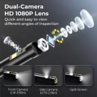 4.5 inç Ekran/PC/Telefon/Tablet için 1920P Çift Lens Endoskop Muayene Kamerası, 5m Kablolu 8 LED'li Kanalizasyon Borusu Kentfaith