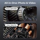 4.5 inç Ekran/PC/Telefon/Tablet için 1920P Çift Lens Endoskop Muayene Kamerası, 5m Kablolu 8 LED'li Kanalizasyon Borusu Kentfaith