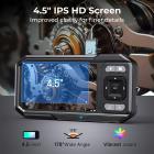4.5 inç Ekran/PC/Telefon/Tablet için 1920P Çift Lens Endoskop Muayene Kamerası, 5m Kablolu 8 LED'li Kanalizasyon Borusu Kentfaith