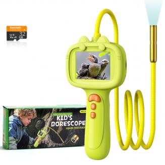 Telecamera Serpente per Bambini con Cavo Serpente da 80 cm, Video 1080P, IP67 Impermeabile, Schermo da 2,4 Pollici, 8 LED, Regalo per Ragazzi e Ragazze di 3-12 Anni, Kentfaith