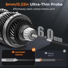 6мм инспекционная камера, с 180° двухсторонней артикуляцией, выходом HDMI, 7-дюймовым экраном, аккумулятором 8000mAh, видео и фото 1080P, Kentfaith