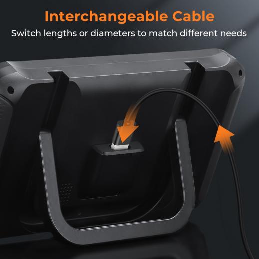 3мм инспекционная камера, с 180° двухсторонней артикуляцией, выход HDMI, 7-дюймовый экран, аккумулятор 8000mAh, видео и фото 1080P, Kentfaith