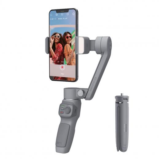  Zhiyun Smooth Q3 3 Axis Phone Gimbal Stabilizer for iPhone 12 11 PRO MAX X XR XS Smartphone Android/iOS, with 180° Rotatable Fill Light,Gesture Control,Live Stream,Object Tracking 