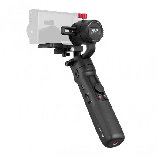 Zhiyun Crane M2, 3 Achsen Gimbal Stabilisator für leichte spiegellose Kamera, Action-Kamera, Smartphone, Sony A6000, A6300, A6500, RX100M, GX85, Gopro Hero 5/6/7, iPhone Xs XR, WiFi/Bluetooth-Steuerung, 720 g Nutzlast