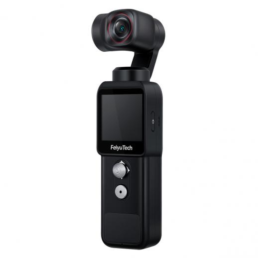 Feiyu Pocket 2-Light Handheld 3-Axis Gimbal estabilizado 4K Video Action Camera, 130° Viewing Angle, Magnetic AL. Alloy Boby Speaker com microfone, 4xZoom, 12MP Photo, 512G Card Slot, Beauty Effect, para YouTube TikTok Vlog