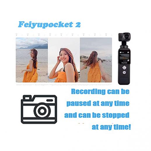 Feiyu Pocket 2-Light Handheld 3-Axis Gimbal Stabilized 4K Video Action  Camera, Angle de vision