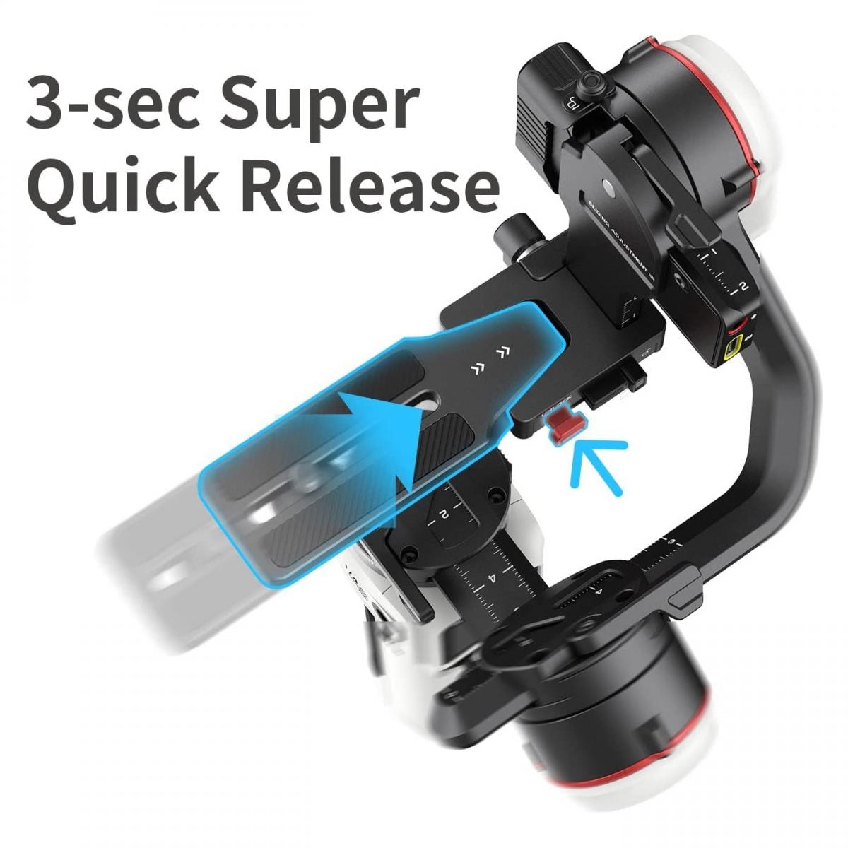 Zhiyun Crane M3 Combo Stabilizzatore cardanico palmare a tre assi, compatibile con Sony A6600, A6100, RX100, Fuji X-T10, X-T3, Canon M50, M5, M6, G7 X II, per Gopro Hero10/9/8 5/6 / 7, iPhone 13 12 XS-Pro Max